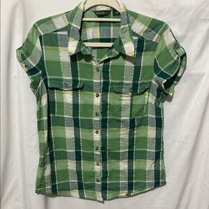 Eddie Bauer Striped Shirt in Green and Yellow